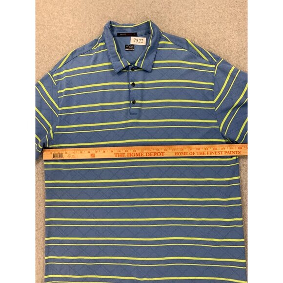 Tiger Woods Nike Fit Dry Striped Short Sleeve Polo Shirt‎ (Men's XXL) Blue - Picture 6 of 11